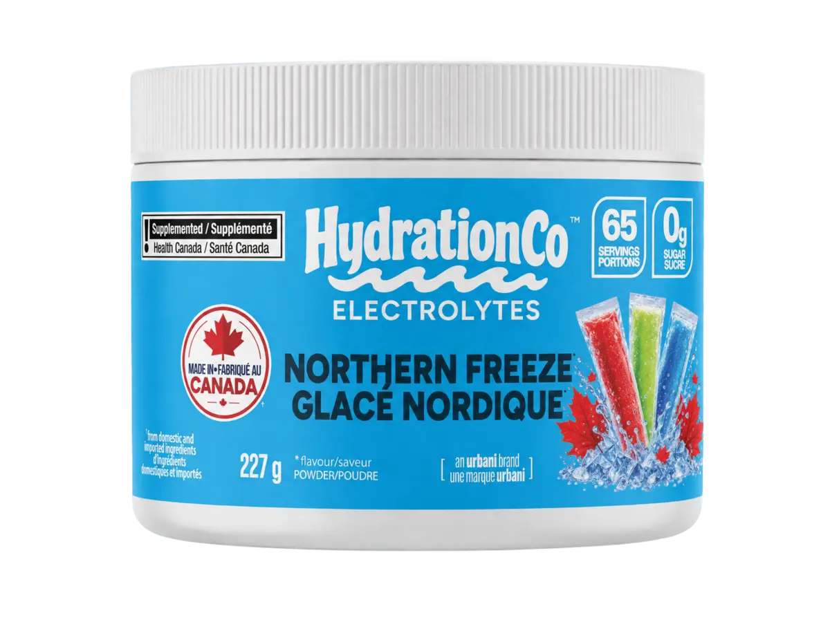 HydrationCo Northern Freeze electrolyte powder tub